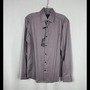 Hugo Boss H Joe Kent Regular Fit Dress Shirt Cotton Purple Size 38 S, 15